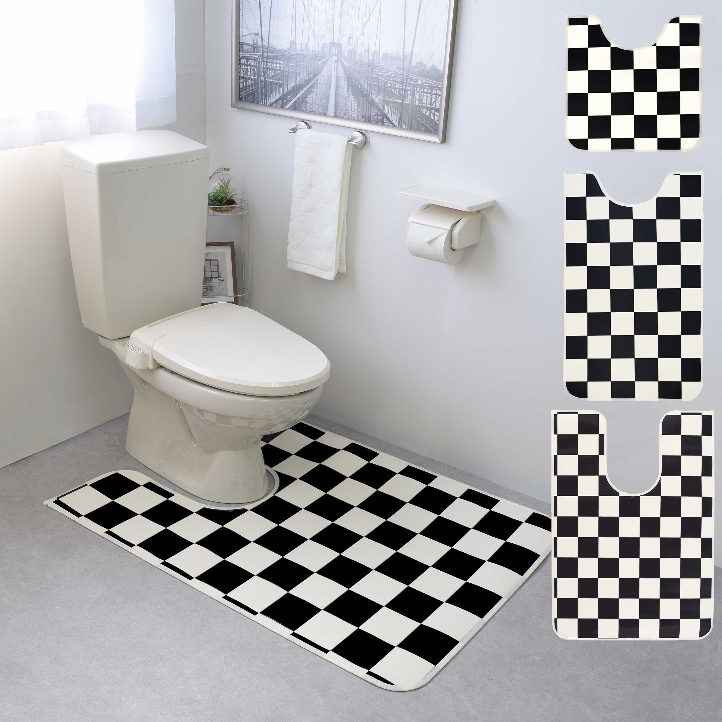 拭けるマットシリーズ「チェッカー」トイレマット
