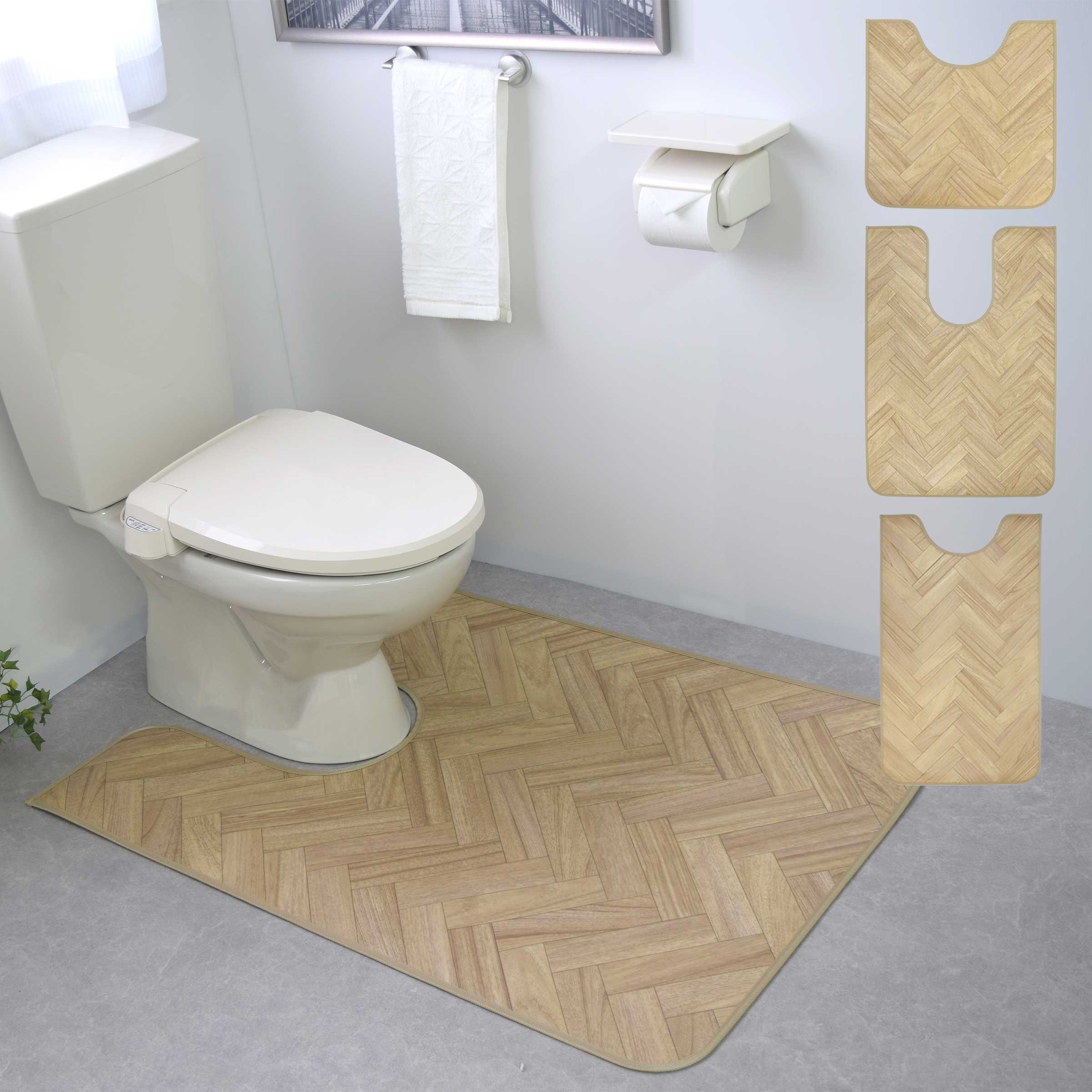拭けるマットシリーズ「ヘリンボーン」トイレマット