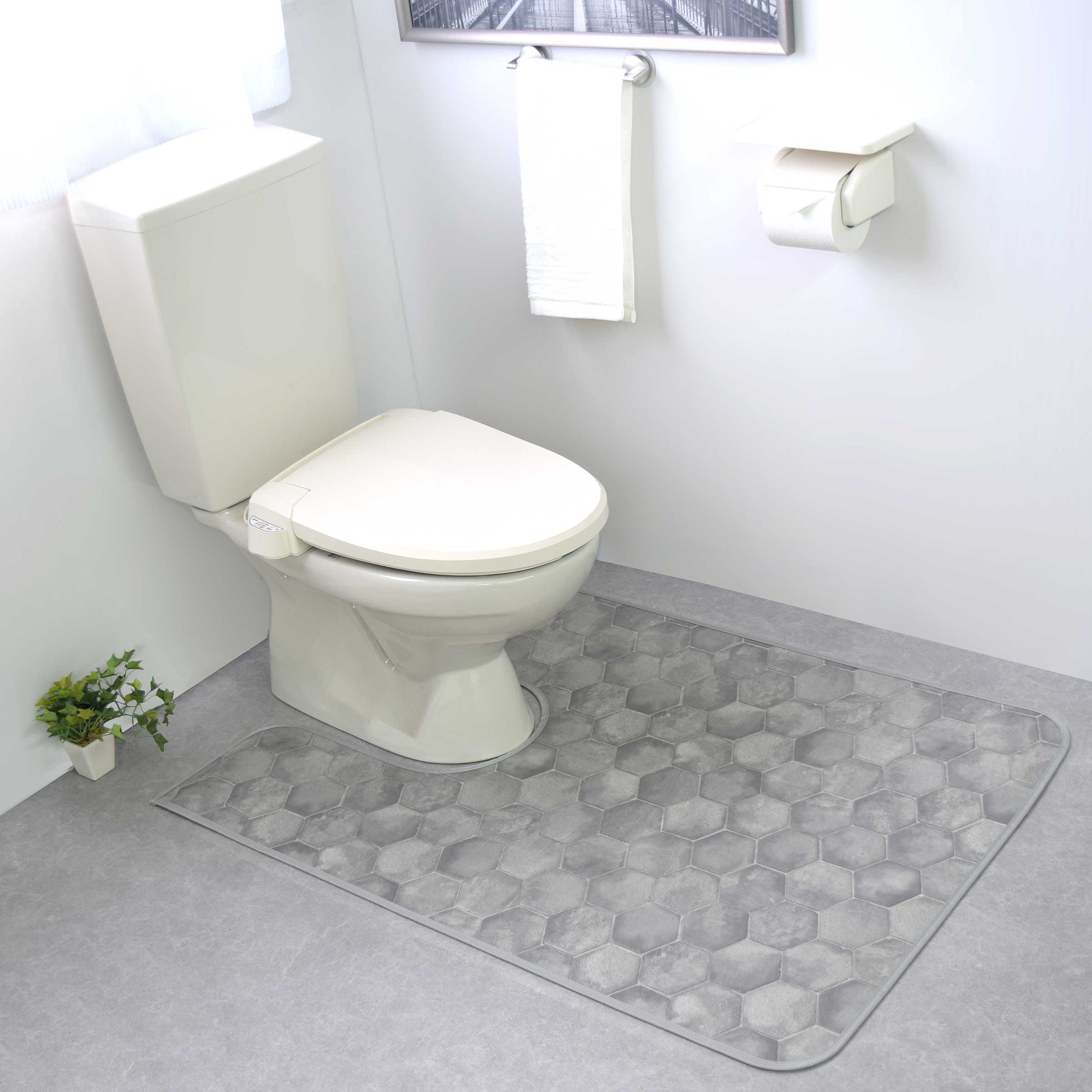 拭けるマットシリーズ「ハニカムストーン」トイレマット