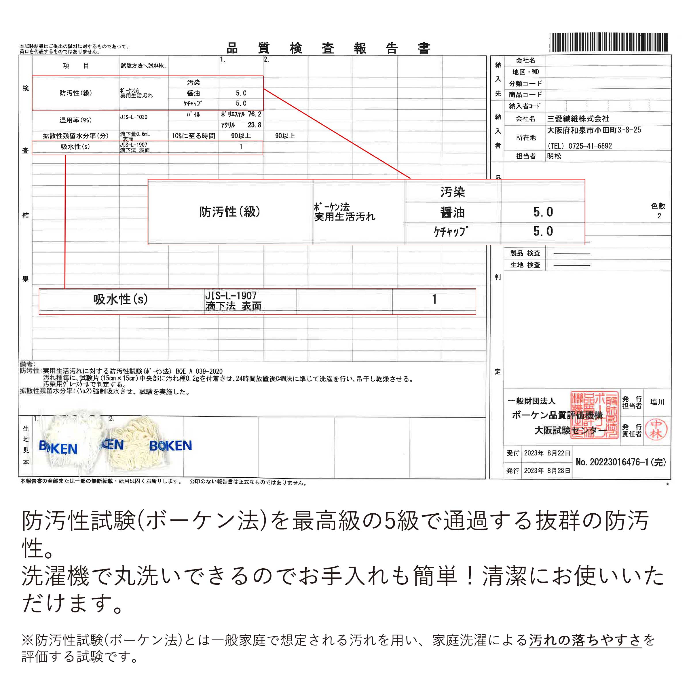 防汚試験結果